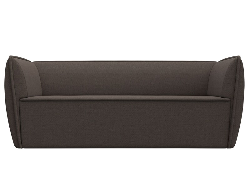 Диван кухонный прямой Бергамо 3-х местный, Рогожка, Амур 05 коричневый