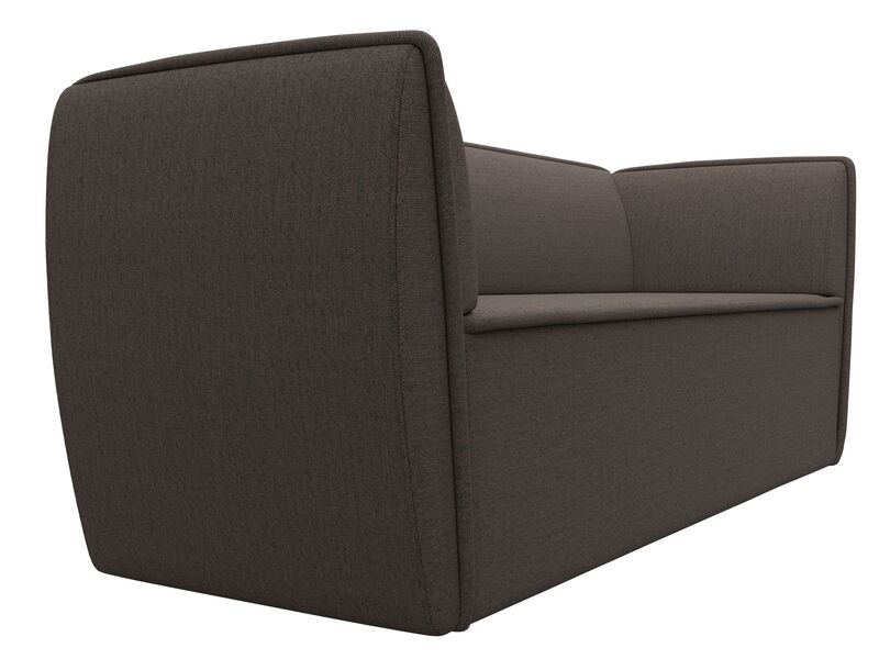 Диван кухонный прямой Бергамо 3-х местный, Рогожка, Амур 05 коричневый