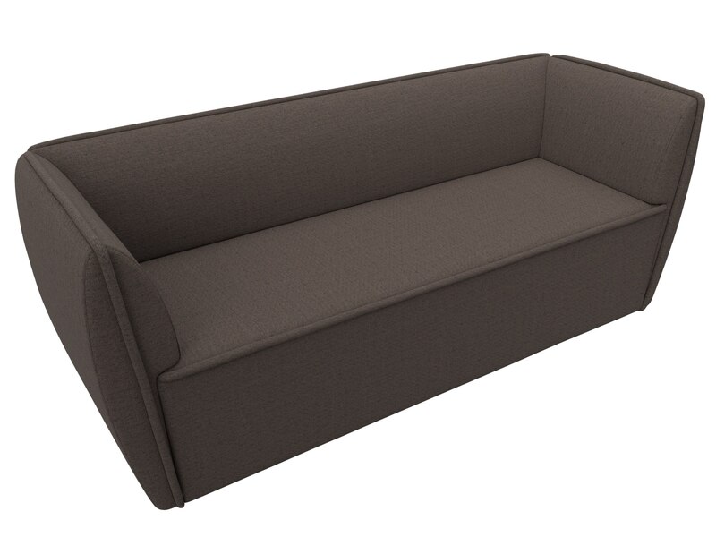 Диван кухонный прямой Бергамо 3-х местный, Рогожка, Амур 05 коричневый