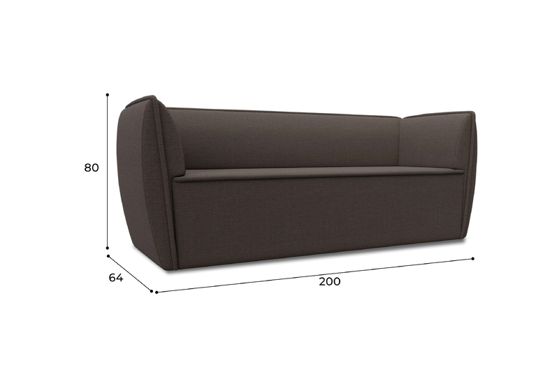 Диван кухонный прямой Бергамо 3-х местный, Рогожка, Амур 05 коричневый