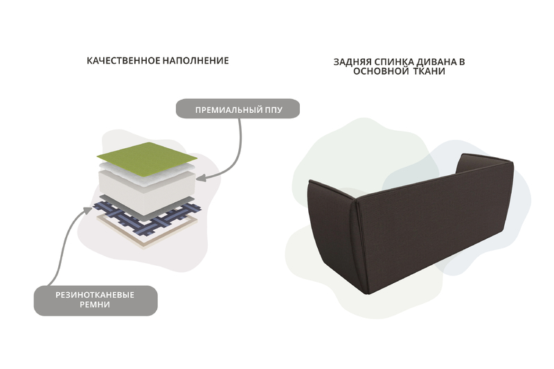 Диван кухонный прямой Бергамо 3-х местный, Рогожка, Амур 05 коричневый