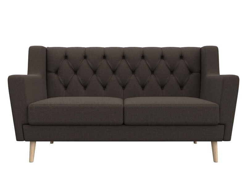 Диван кухонный прямой Брайтон 2 Люкс, Рогожка, Амур 05 коричневый