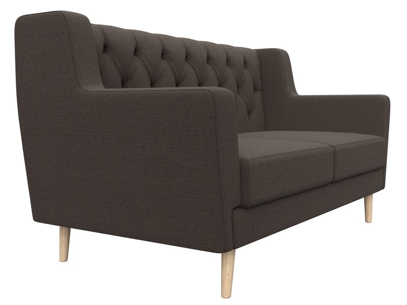 Диван кухонный прямой Брайтон 2 Люкс, Рогожка, Амур 05 коричневый