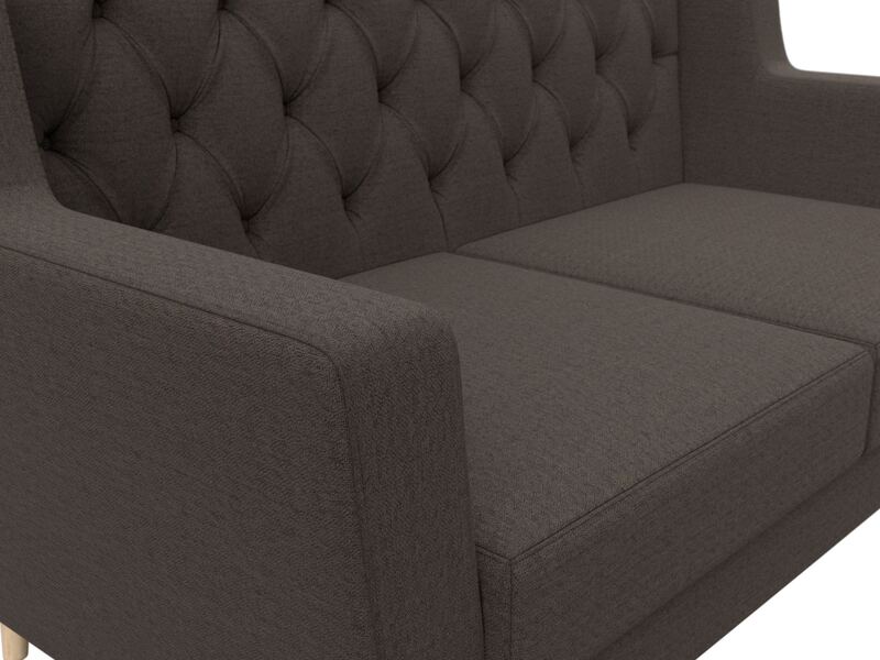 Диван кухонный прямой Брайтон 2 Люкс, Рогожка, Амур 05 коричневый