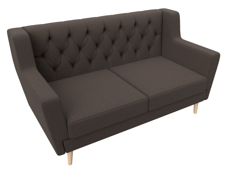 Диван кухонный прямой Брайтон 2 Люкс, Рогожка, Амур 05 коричневый