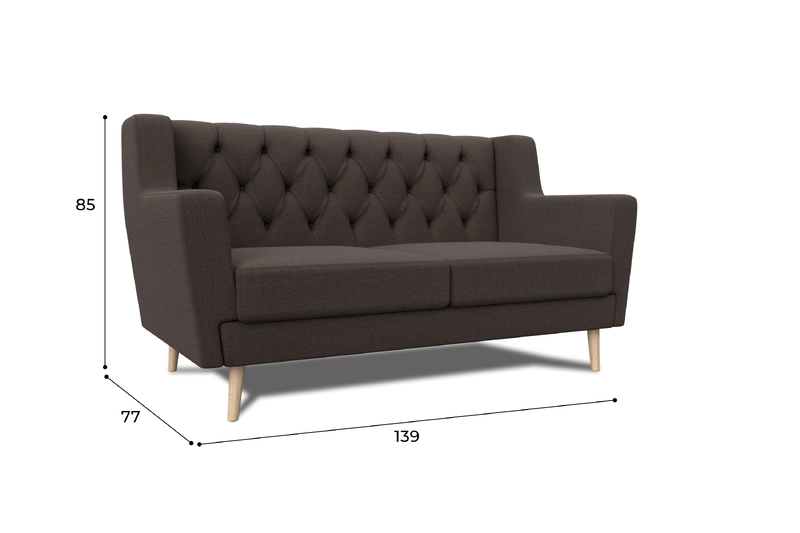 Диван кухонный прямой Брайтон 2 Люкс, Рогожка, Амур 05 коричневый