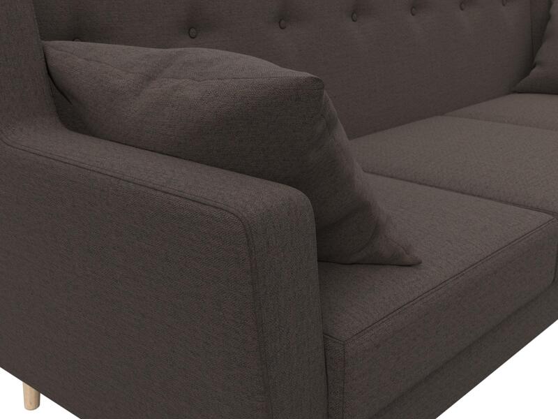 Диван кухонный прямой Брайтон 3, Рогожка, Амур 05 коричневый