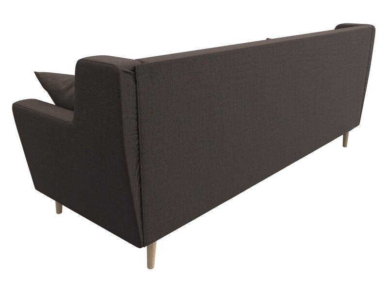 Диван кухонный прямой Брайтон 3, Рогожка, Амур 05 коричневый