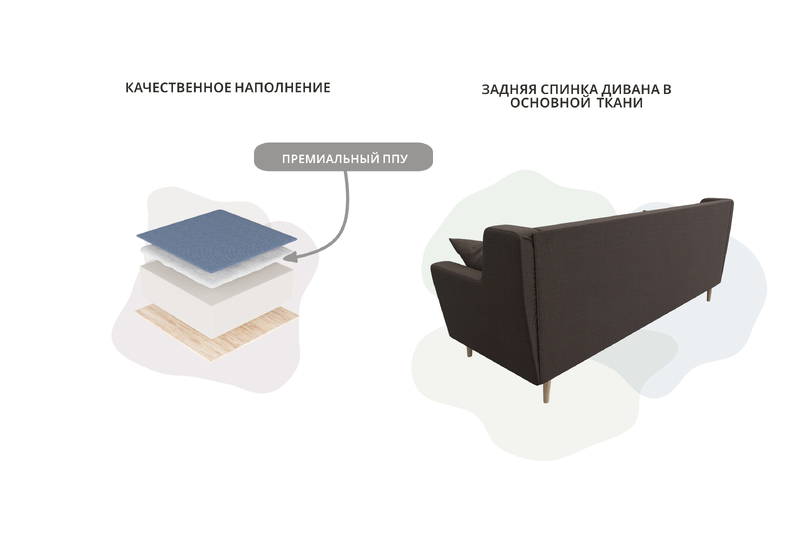 Диван кухонный прямой Брайтон 3, Рогожка, Амур 05 коричневый