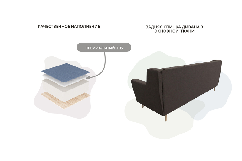 Диван кухонный прямой Брайтон 3 Люкс, Рогожка, Амур 05 коричневый