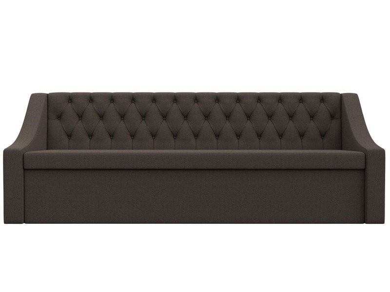 Диван кухонный прямой Мерлин, Рогожка, Амур 05 коричневый