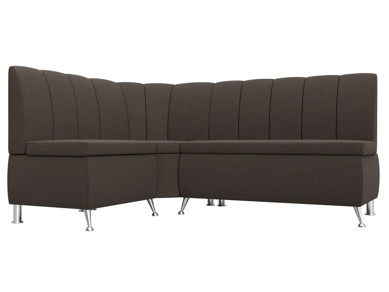 Диван кухонный угловой Кантри левый угол, Рогожка, Амур 05 коричневый