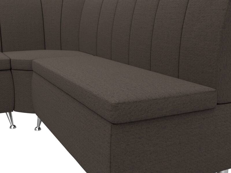 Диван кухонный угловой Кантри левый угол, Рогожка, Амур 05 коричневый