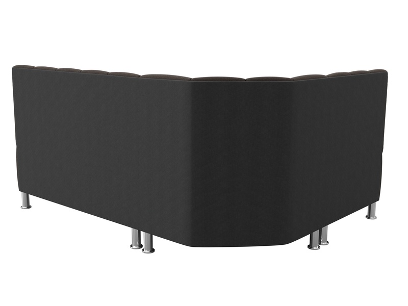 Диван кухонный угловой Кантри левый угол, Рогожка, Амур 05 коричневый