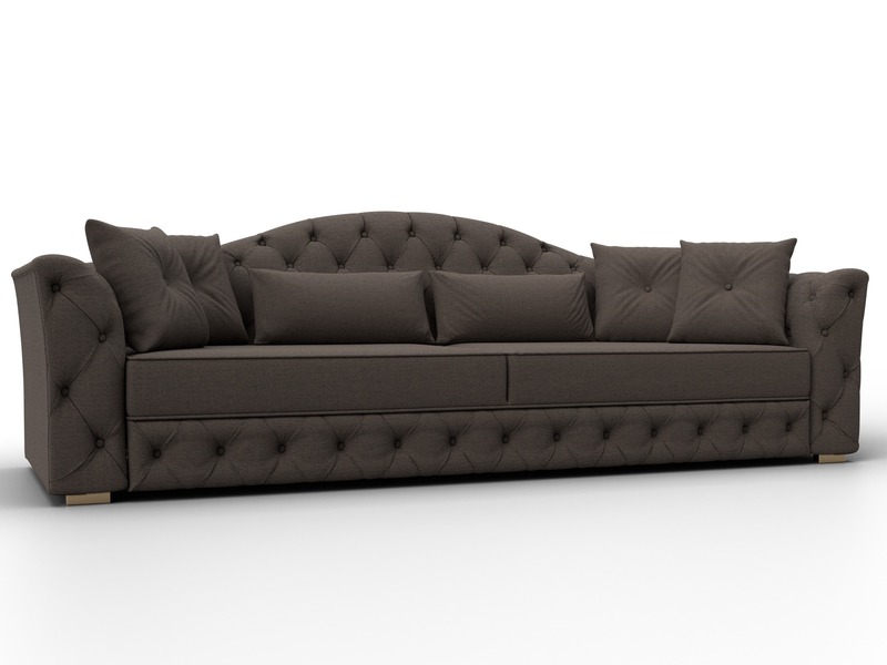 Диван прямой Артис, Рогожка, Амур 05 коричневый