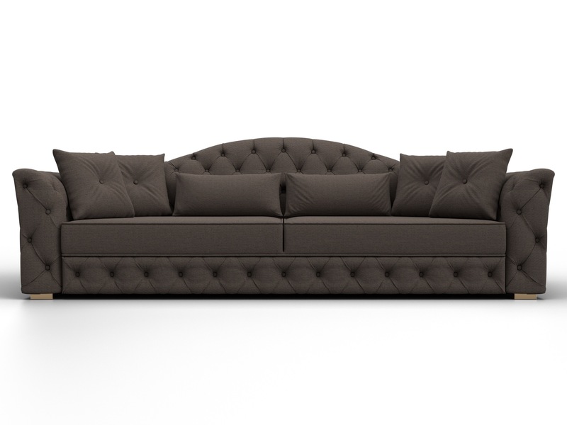 Диван прямой Артис, Рогожка, Амур 05 коричневый