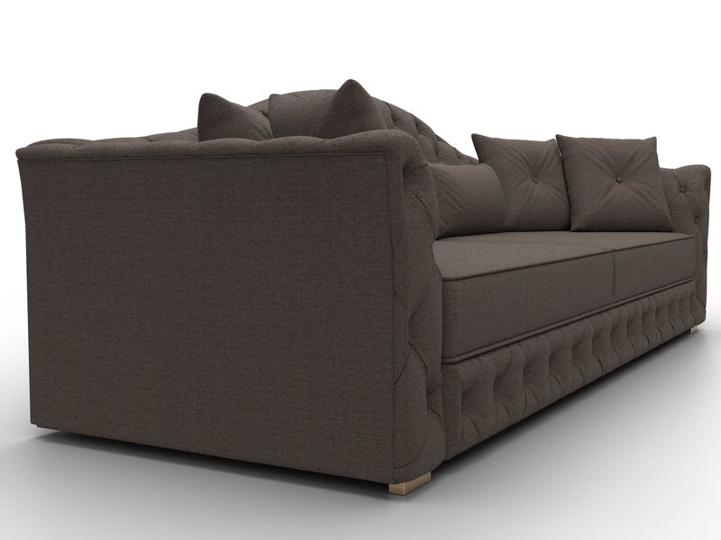 Диван прямой Артис, Рогожка, Амур 05 коричневый