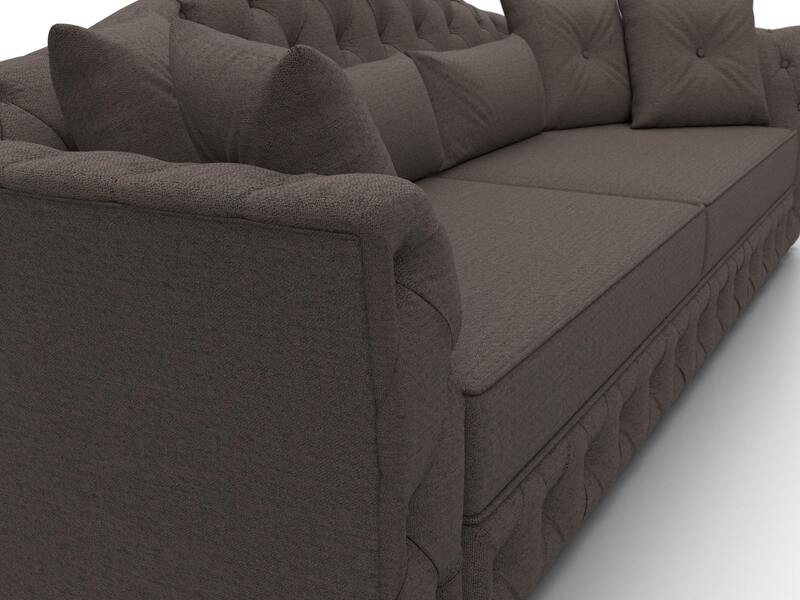 Диван прямой Артис, Рогожка, Амур 05 коричневый