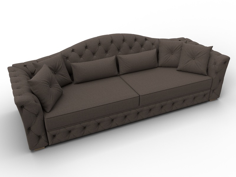 Диван прямой Артис, Рогожка, Амур 05 коричневый