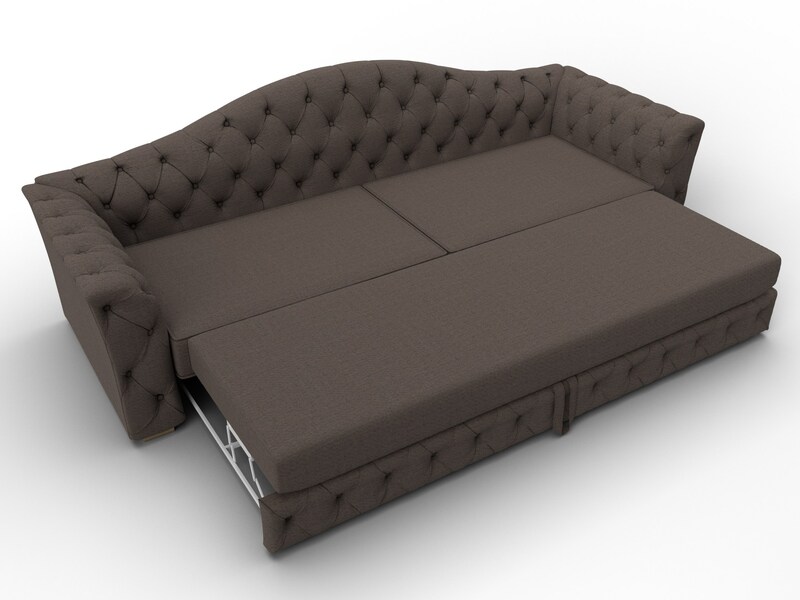 Диван прямой Артис, Рогожка, Амур 05 коричневый