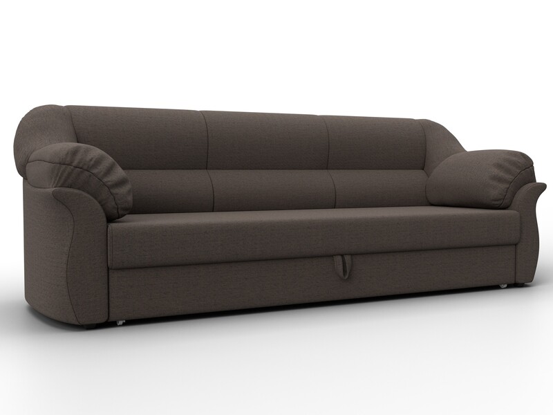 Диван прямой Карнелла, Рогожка, Амур 05 коричневый