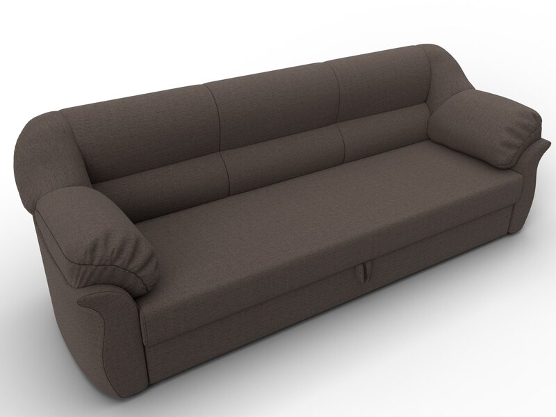 Диван прямой Карнелла, Рогожка, Амур 05 коричневый