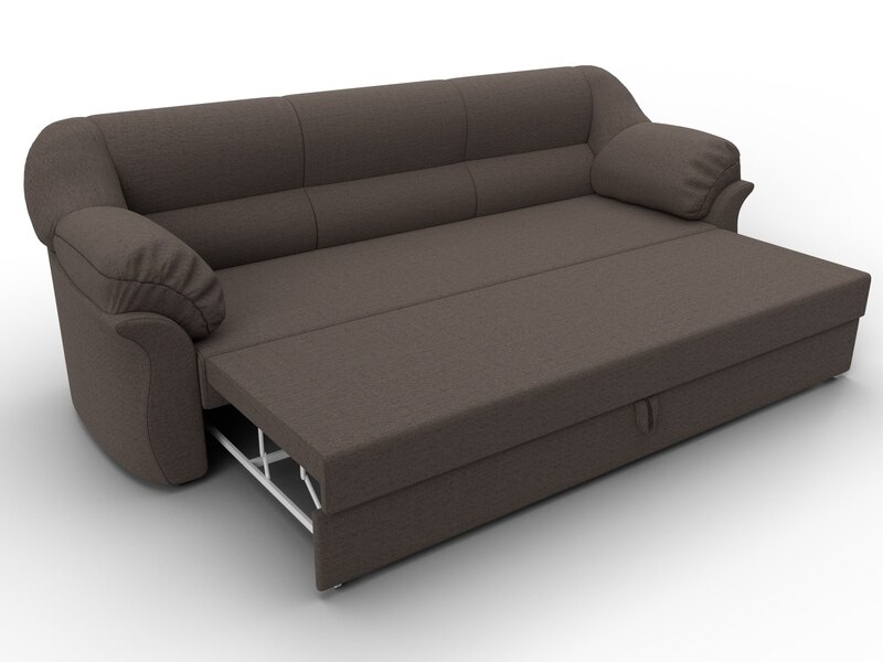 Диван прямой Карнелла, Рогожка, Амур 05 коричневый