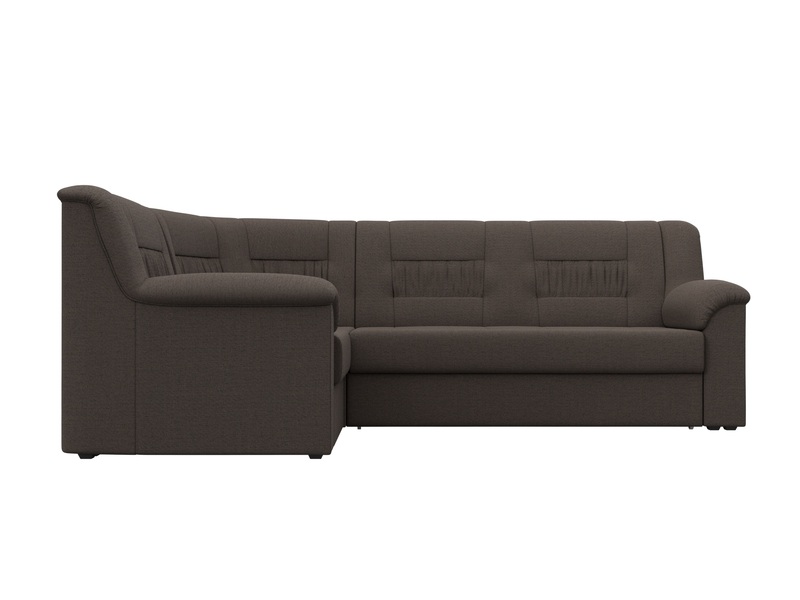 Диван угловой Карелия левый угол, Рогожка, Амур 05 коричневый