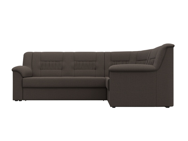 Диван угловой Карелия правый угол, Рогожка, Амур 05 коричневый