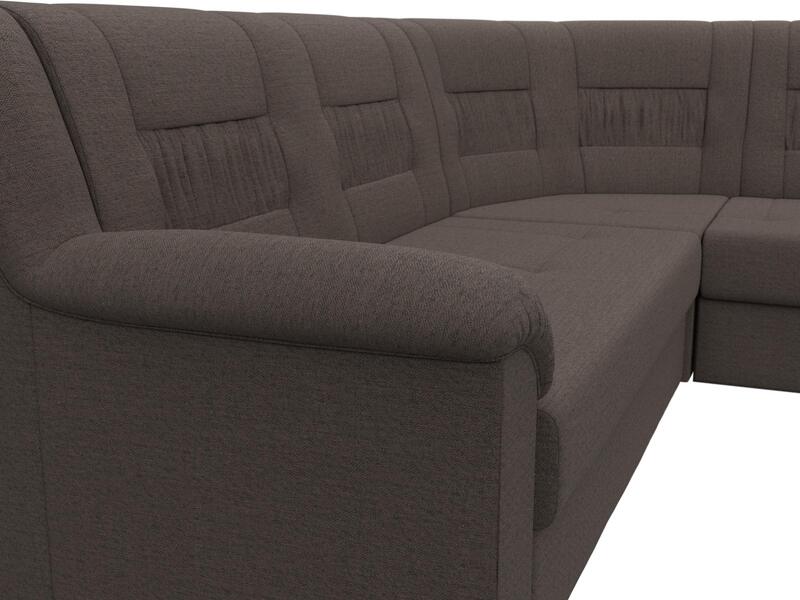 Диван угловой Карелия правый угол, Рогожка, Амур 05 коричневый