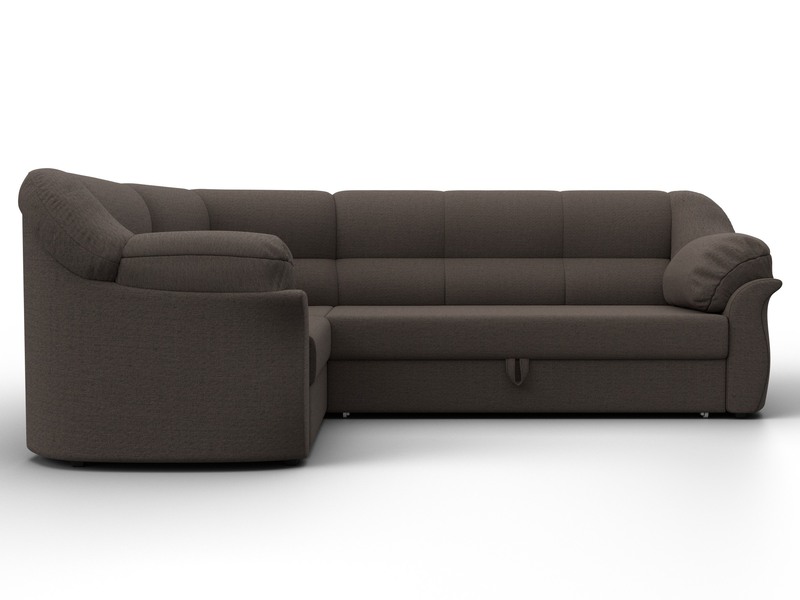 Диван угловой Карнелла левый угол, Рогожка, Амур 05 коричневый