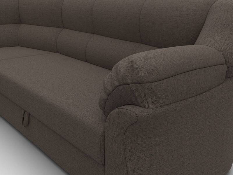 Диван угловой Карнелла левый угол, Рогожка, Амур 05 коричневый