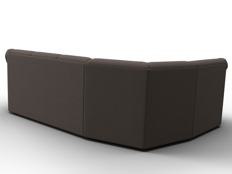 Диван угловой Карнелла левый угол, Рогожка, Амур 05 коричневый