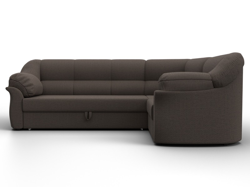 Диван угловой Карнелла правый угол, Рогожка, Амур 05 коричневый