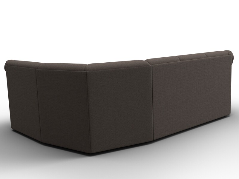 Диван угловой Карнелла правый угол, Рогожка, Амур 05 коричневый