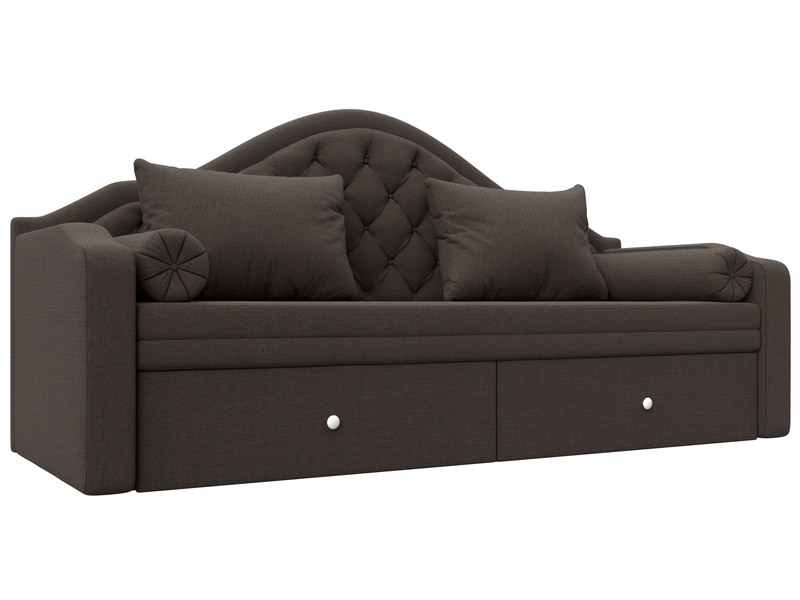 Диван детский прямой Сойер, Рогожка, Амур 05 коричневый