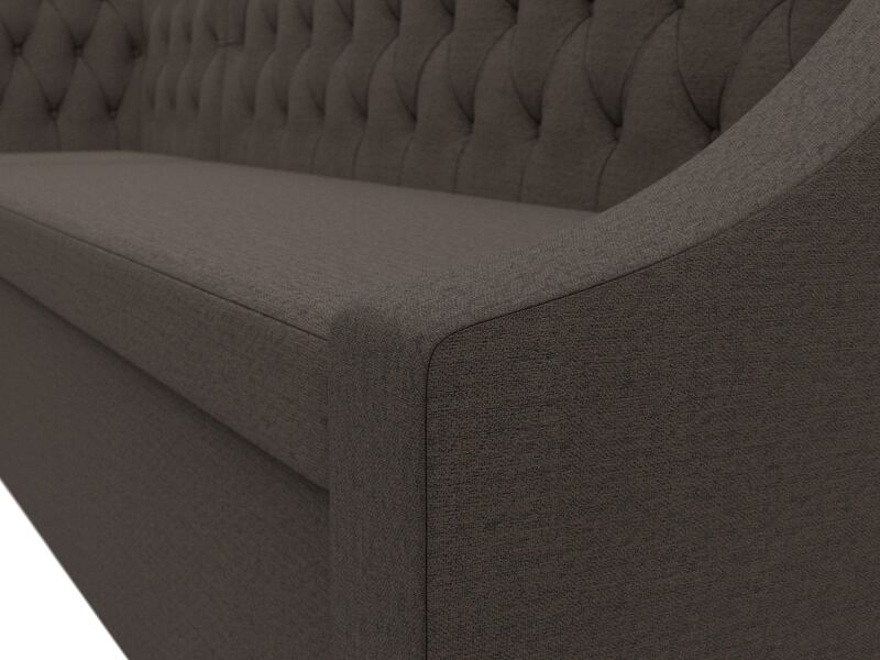 Диван кухонный угловой Мерлин левый угол, Рогожка, Амур 05 коричневый