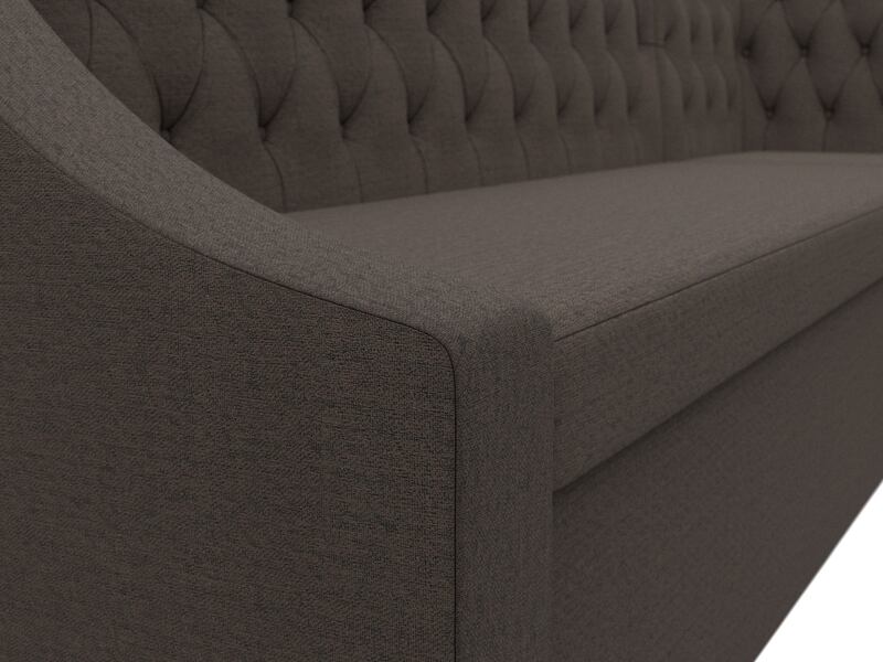 Диван кухонный угловой Мерлин правый угол, Рогожка, Амур 05 коричневый