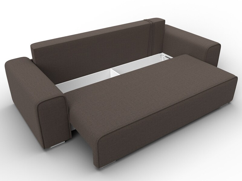 Диван прямой Лига-029, Рогожка, Амур 05 коричневый