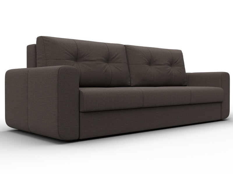 Диван прямой Лига-031, Рогожка, Амур 05 коричневый