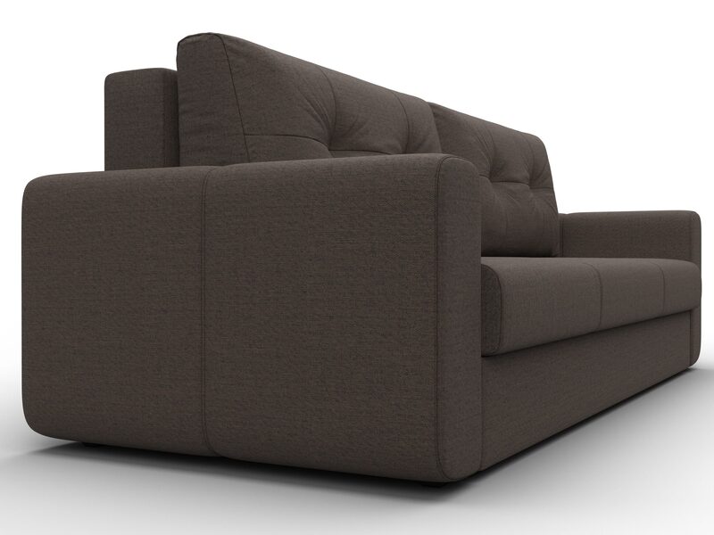 Диван прямой Лига-031, Рогожка, Амур 05 коричневый