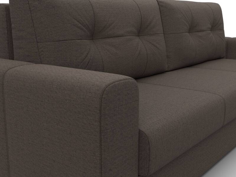 Диван прямой Лига-031, Рогожка, Амур 05 коричневый