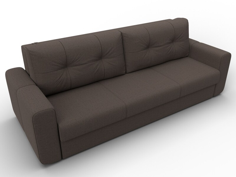 Диван прямой Лига-031, Рогожка, Амур 05 коричневый