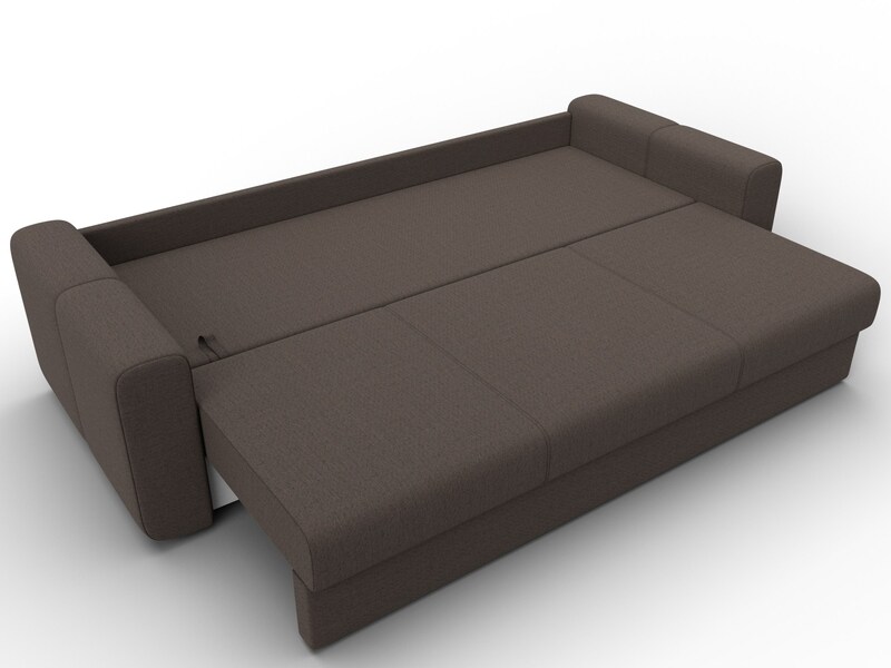 Диван прямой Лига-031, Рогожка, Амур 05 коричневый