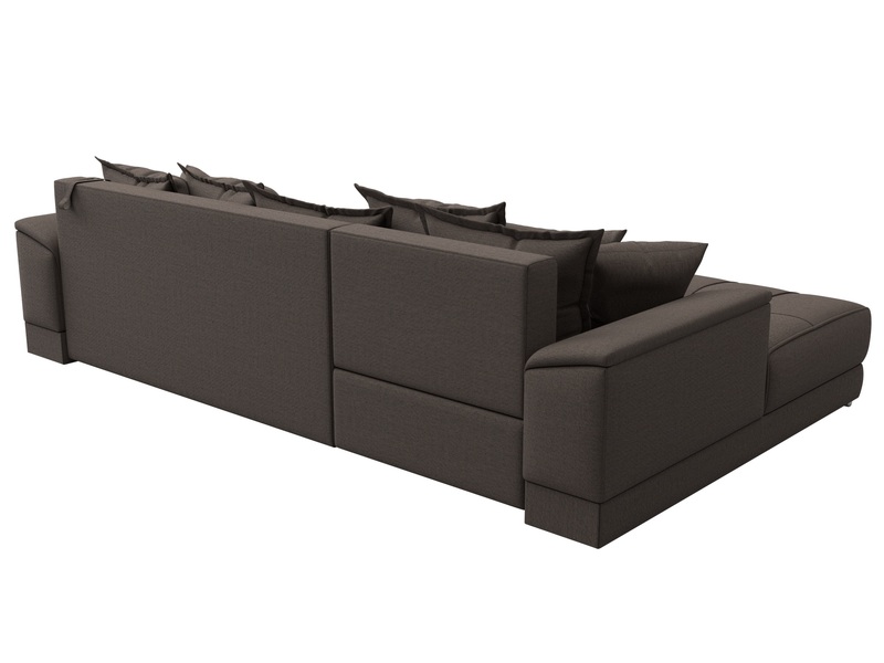 Диван угловой НордСтар левый угол, Рогожка, Амур 05 коричневый