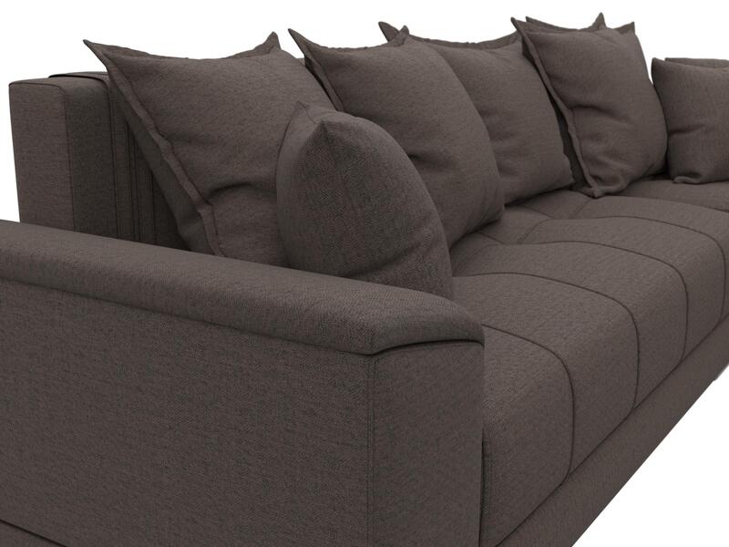 Диван угловой НордСтар правый угол, Рогожка, Амур 05 коричневый