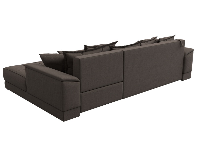 Диван угловой НордСтар правый угол, Рогожка, Амур 05 коричневый
