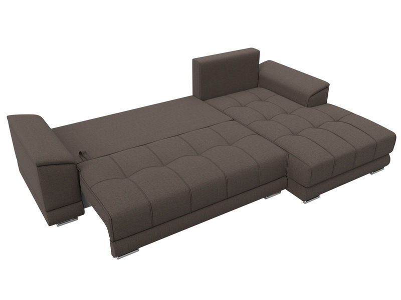 Диван угловой НордСтар правый угол, Рогожка, Амур 05 коричневый
