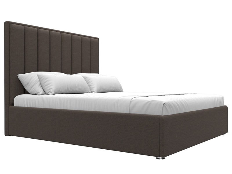 Кровать интерьерная Афродита 160, Рогожка, Амур 05 коричневый