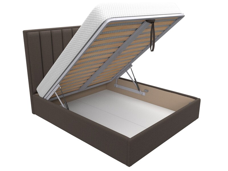 Кровать интерьерная Афродита 160, Рогожка, Амур 05 коричневый